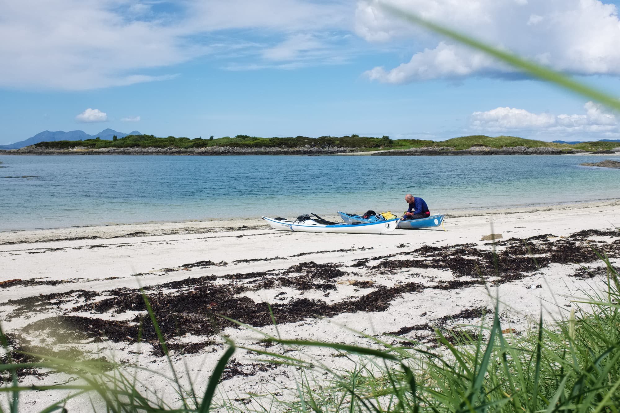 Kayaks on the beach at Traigh, Arisaig