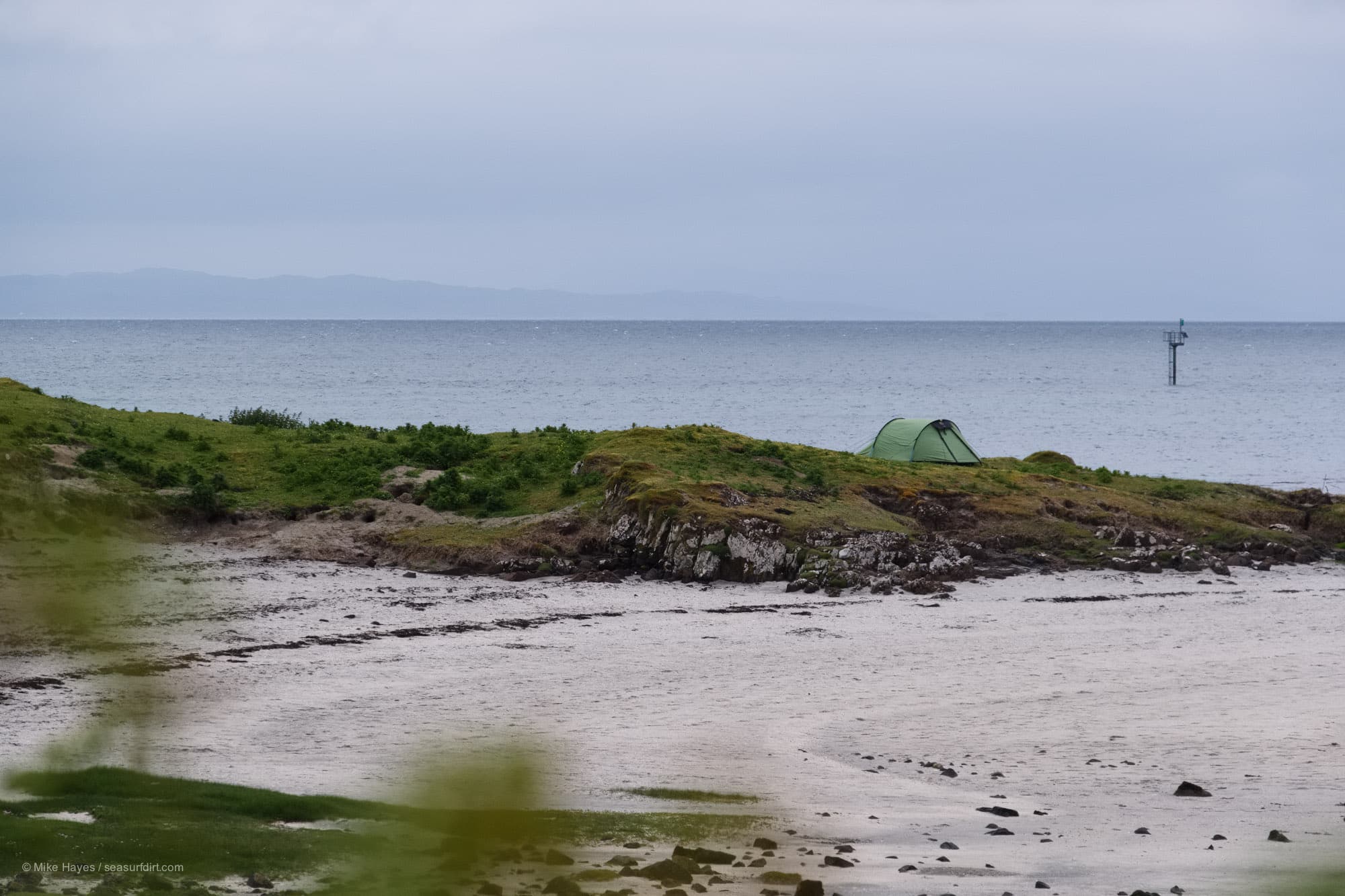 Tent pitched on the Isle of Eigg