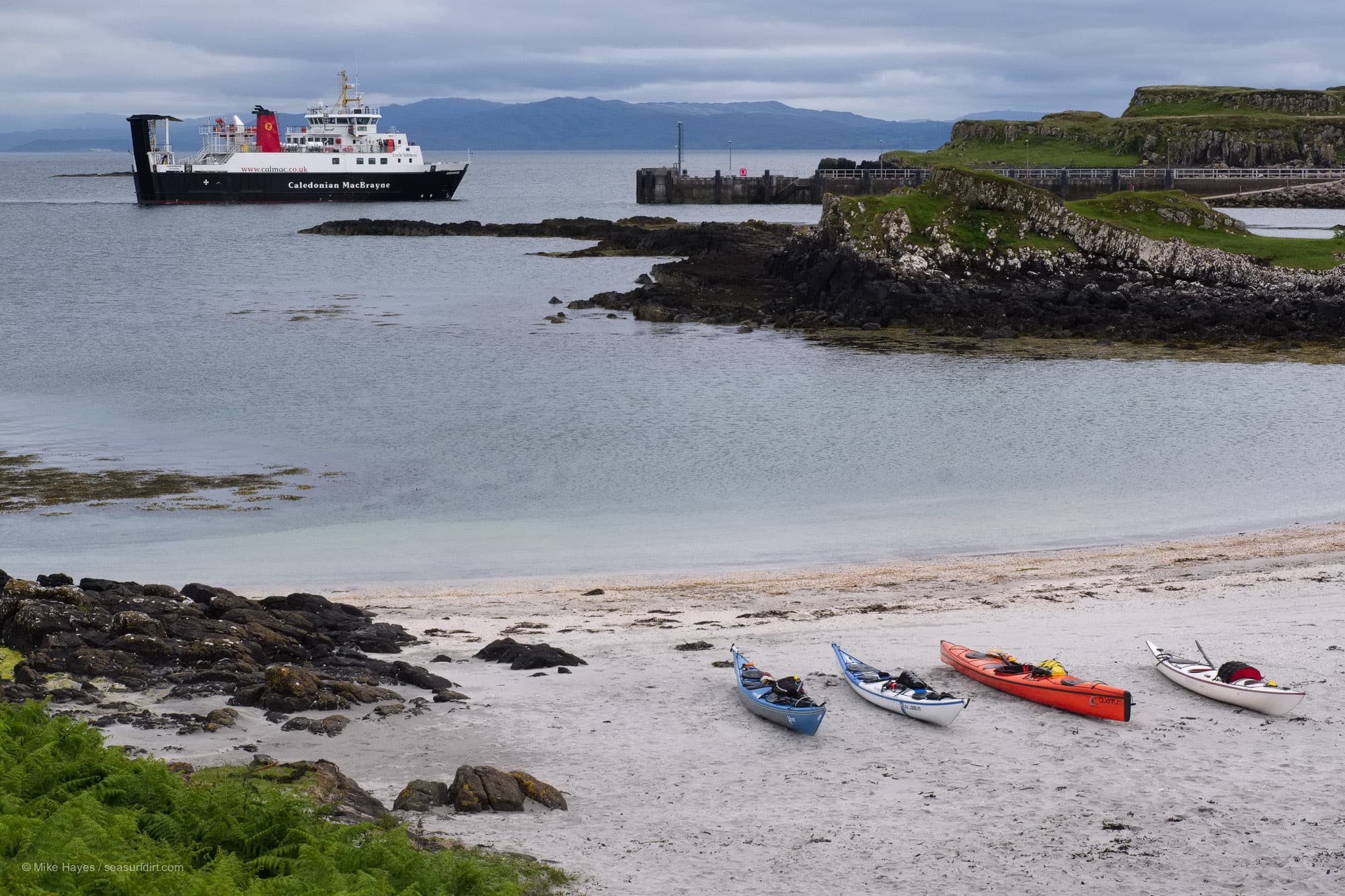 Sea kayaks at Galmisdale, Isle of Eigg