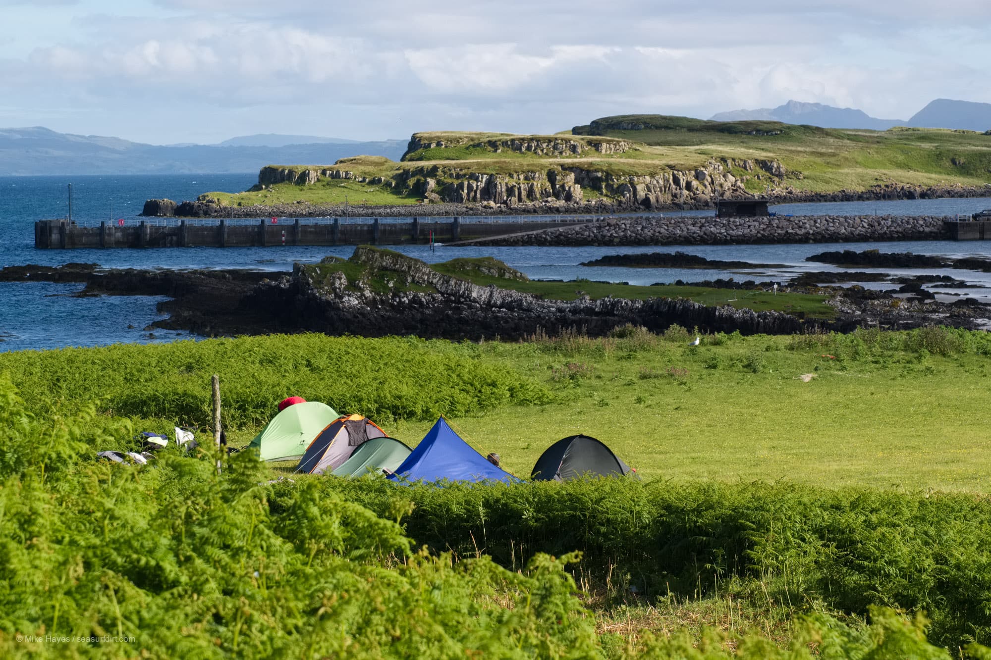 sea kayak camping at Galmisdale, Isle of Eigg