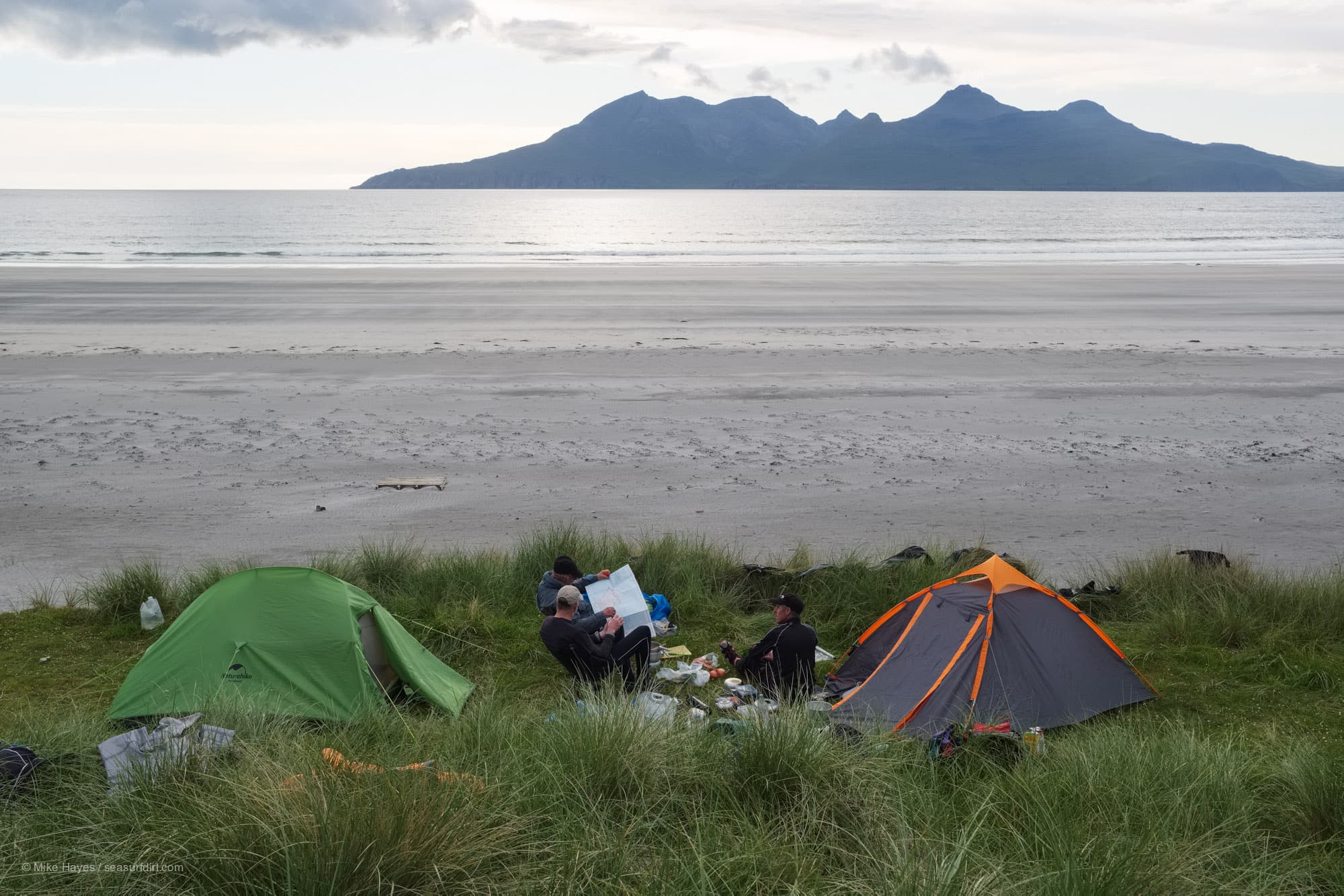 sea kayak camping at Traigh Chlithe, Isle of Eigg