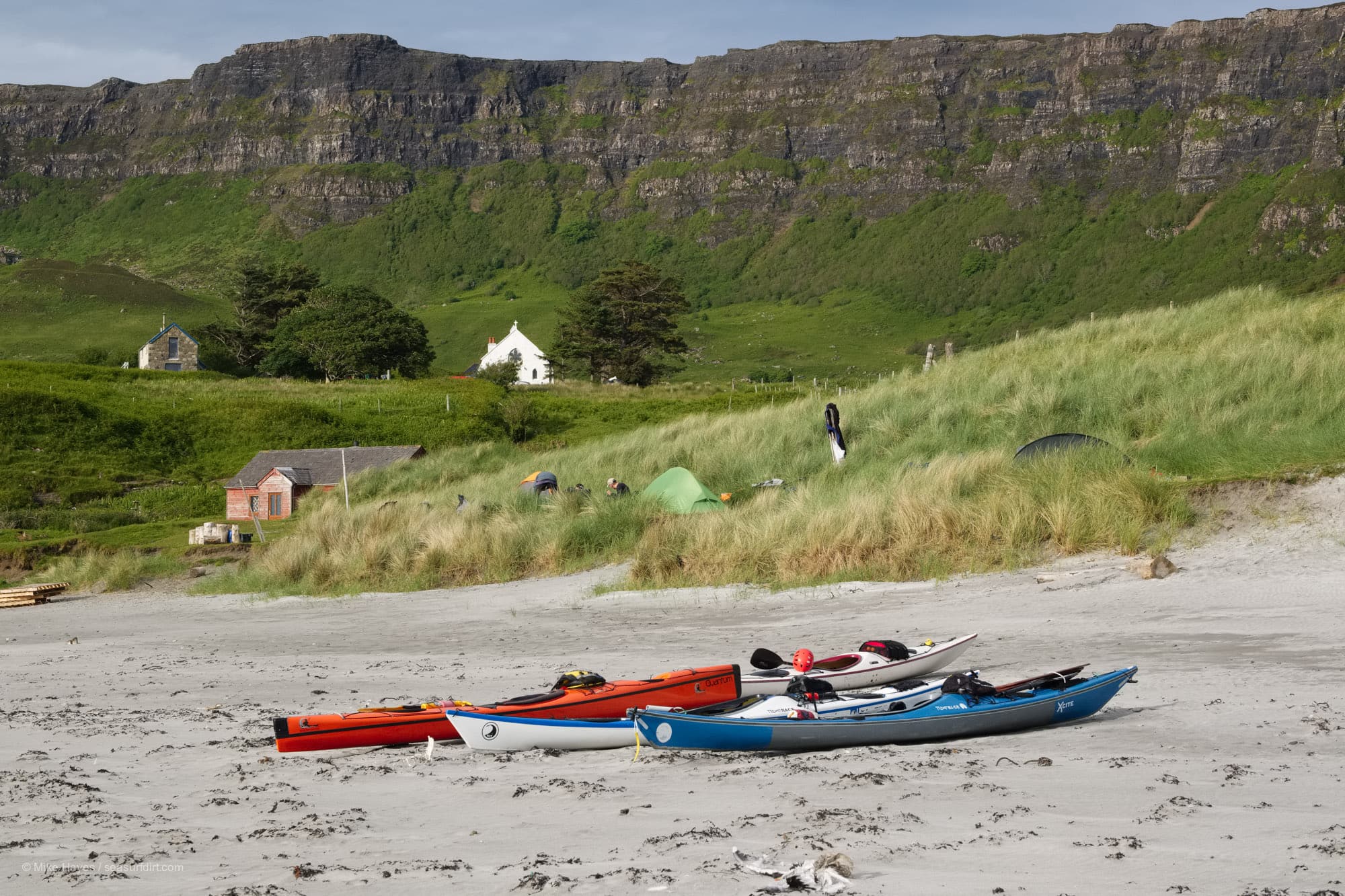 Sea kayak camping at Traigh Chlithe, Isle of Eigg